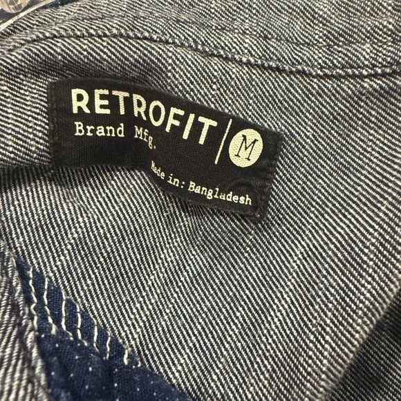 Retrofit Brand Blue Casual Button Down Short Sleeve Shirt 100% Cotton Versatile - Picture 4 of 9